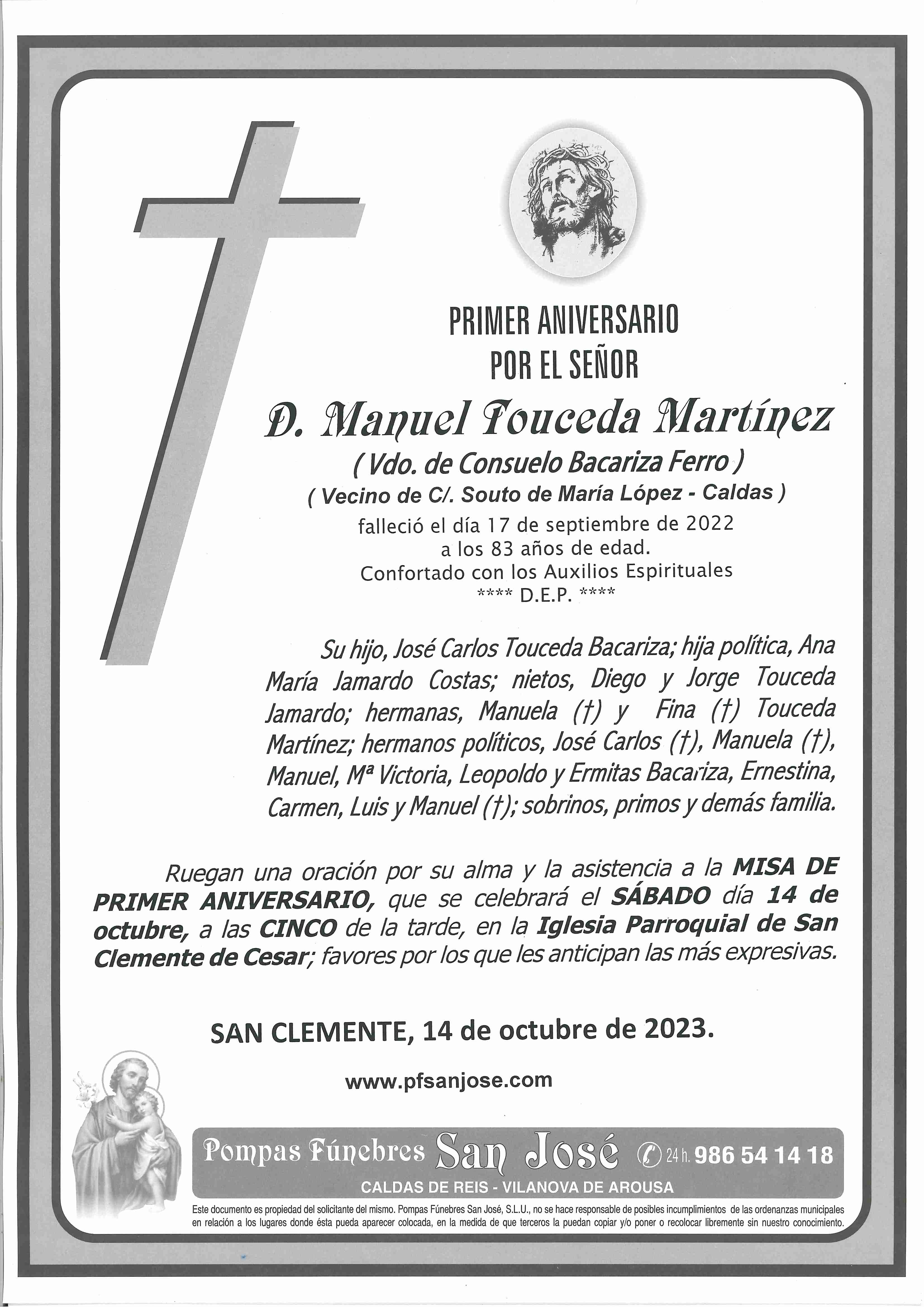 Aniv. D. Manuel Touceda Martínez